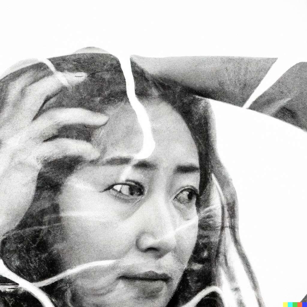 a representation of anxiety, photograph, double exposure